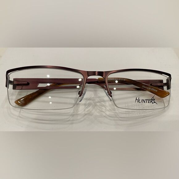Hunter HT-837 C2 57-16-135mm Brown Metal Half Rim Eyeglasses - Picture 11 of 12